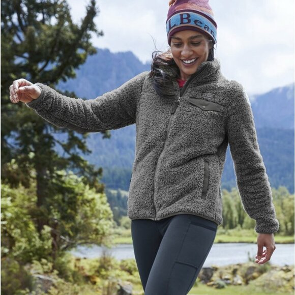 L.L. Bean Jackets & Blazers - L.L.Bean Hi-Pile Fleece Jacket Gray Grey Large